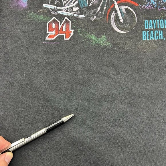 90s Vintage Bike Week Graphic Tee Mens XL Daytona Beach Cutoff Florida Biker - Picture 7 of 11
